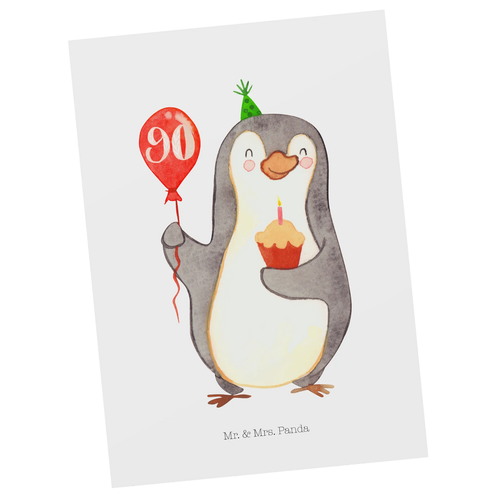 Postkarte 90. Geburtstag Pinguin Luftballon Postkarte, Karte, Geschenkkarte, Grußkarte, Einladung, Ansichtskarte, Geburtstagskarte, Einladungskarte, Dankeskarte, Ansichtskarten, Einladung Geburtstag, Einladungskarten Geburtstag, Geburtstag, Geburtstagsgeschenk, Geschenk, Pinguin, Geburtstage, Happy Birthday, Geburtstagsfeier