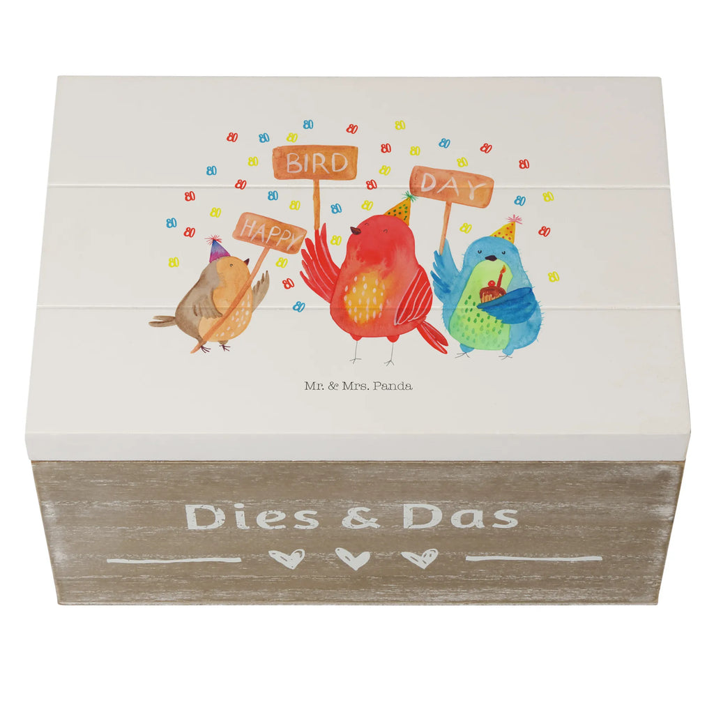 Holzkiste 80. Geburtstag Happy Bird Day Holzkiste, Kiste, Schatzkiste, Truhe, Schatulle, XXL, Erinnerungsbox, Erinnerungskiste, Dekokiste, Aufbewahrungsbox, Geschenkbox, Geschenkdose, Geburtstag, Geburtstagsgeschenk, Geschenk, zum, für, Feier, Mitbringsel