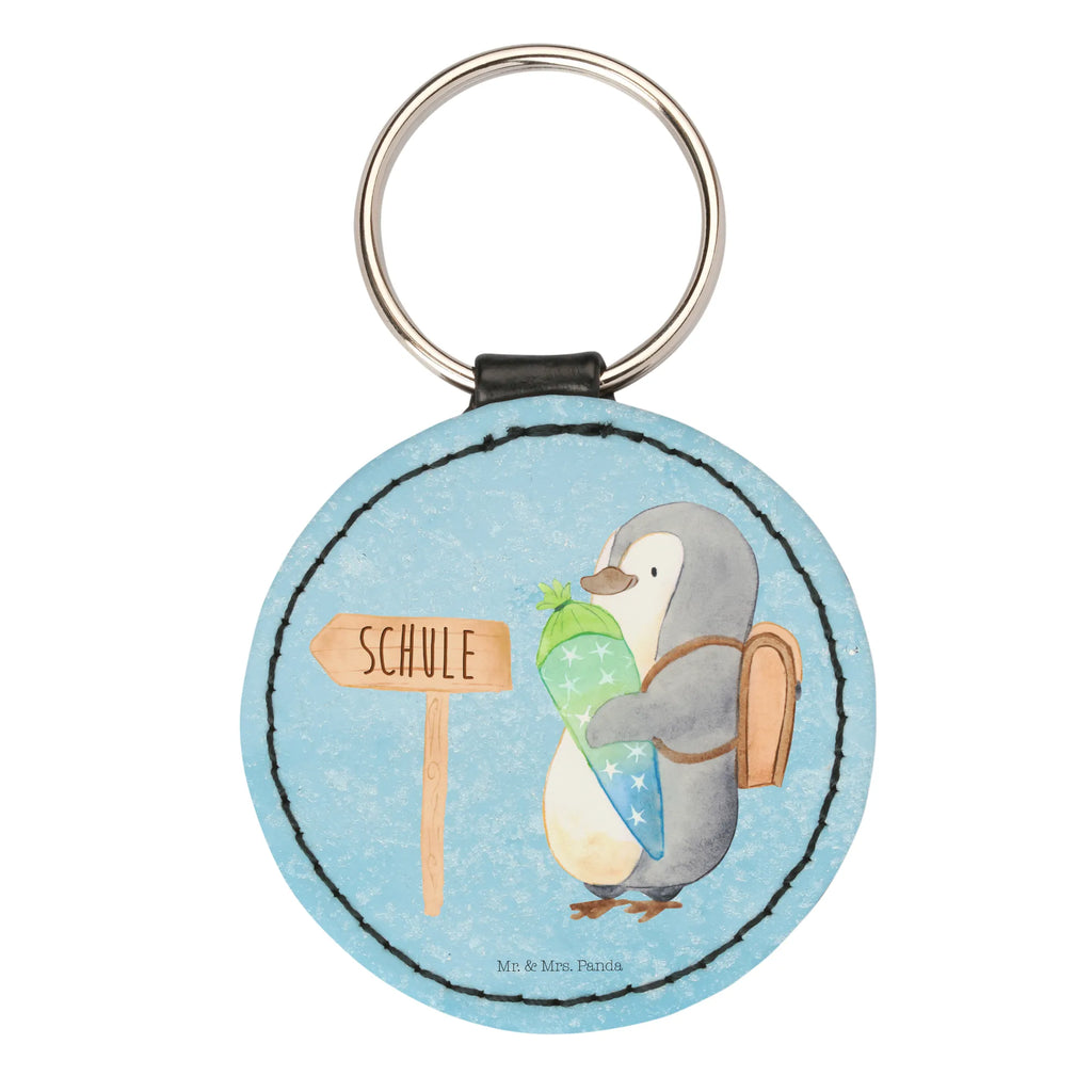 Rund Schlüsselanhänger Pinguin Schultüte Schlüsselanhänger, Anhänger, Taschenanhänger, Glücksbringer, Schutzengel, Pinguin, Schulanfänger, Einschulung, 1. Klasse, Geschenk zur Einschulung, erster Schultag, Schulranzen