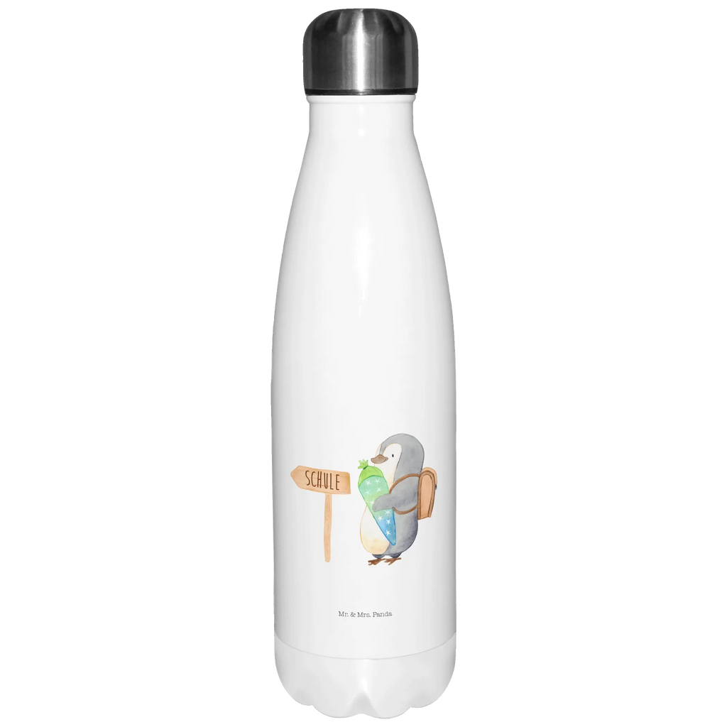 Thermosflasche Pinguin Schultüte Isolierflasche, Thermoflasche, Trinkflasche, Thermos, Edelstahl, Pinguin, Schulanfänger, Einschulung, 1. Klasse, Geschenk zur Einschulung, erster Schultag, Schulranzen