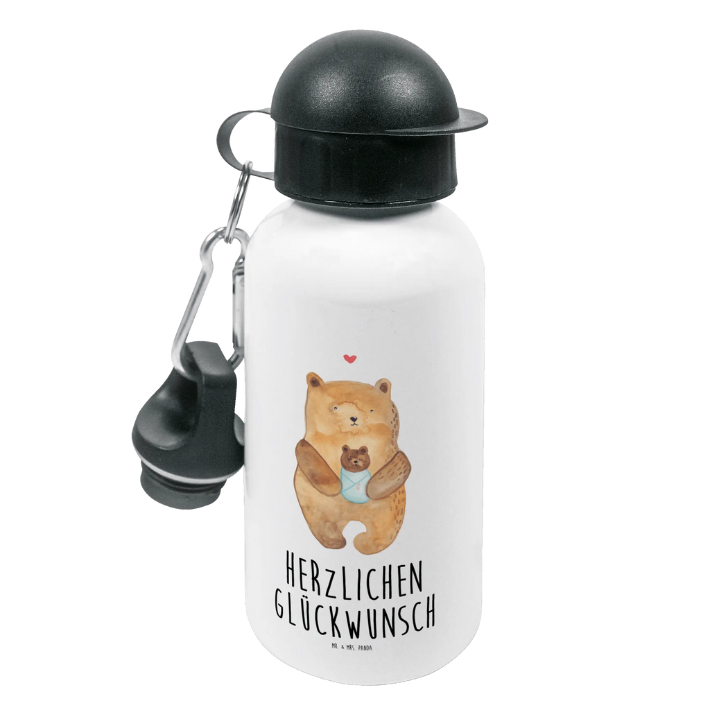 Kindertrinkflasche Bär mit Baby Kindertrinkflasche, Kinder Trinkflasche, Trinkflasche, Flasche, Kinderflasche, Kinder, Kids, Kindergarten Flasche, Grundschule, Jungs, Mädchen, Bär, Teddy, Teddybär, Eltern, Mutter, Baby, Taufe, Geburt, Nichte, Neffe, Enkel, Enkelin, Täufling, Geburtstag, Glückwunsch