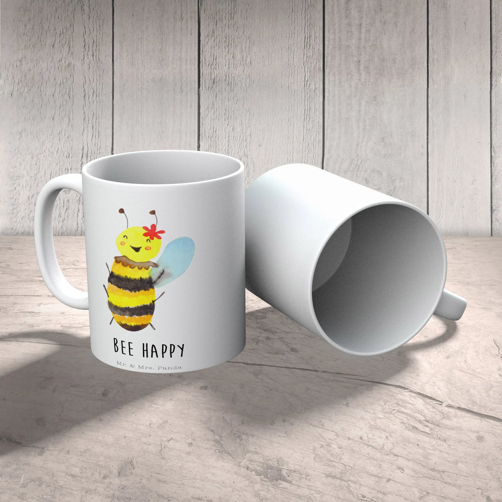 Tasse Biene Happy Tasse, Kaffeetasse, Teetasse, Becher, Kaffeebecher, Teebecher, Keramiktasse, Porzellantasse, Büro Tasse, Geschenk Tasse, Tasse Sprüche, Tasse Motive, Kaffeetassen, Tasse bedrucken, Designer Tasse, Cappuccino Tassen, Schöne Teetassen, Biene, Wespe, Hummel