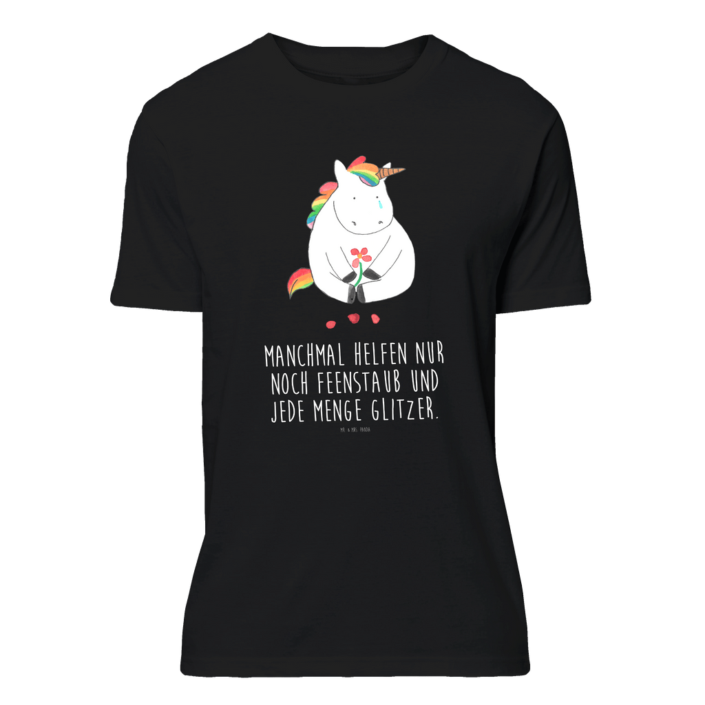 T-Shirt Standard Einhorn Traurig T-Shirt, Shirt, Tshirt, Lustiges T-Shirt, T-Shirt mit Spruch, Party, Junggesellenabschied, Jubiläum, Geburstag, Herrn, Damen, Männer, Frauen, Schlafshirt, Nachthemd, Sprüche, Einhorn, Einhörner, Einhorn Deko, Pegasus, Unicorn, Glitzer, Trösten. Freundschaft, Freunde, Liebe, Trauer, Grußkarte, Blume