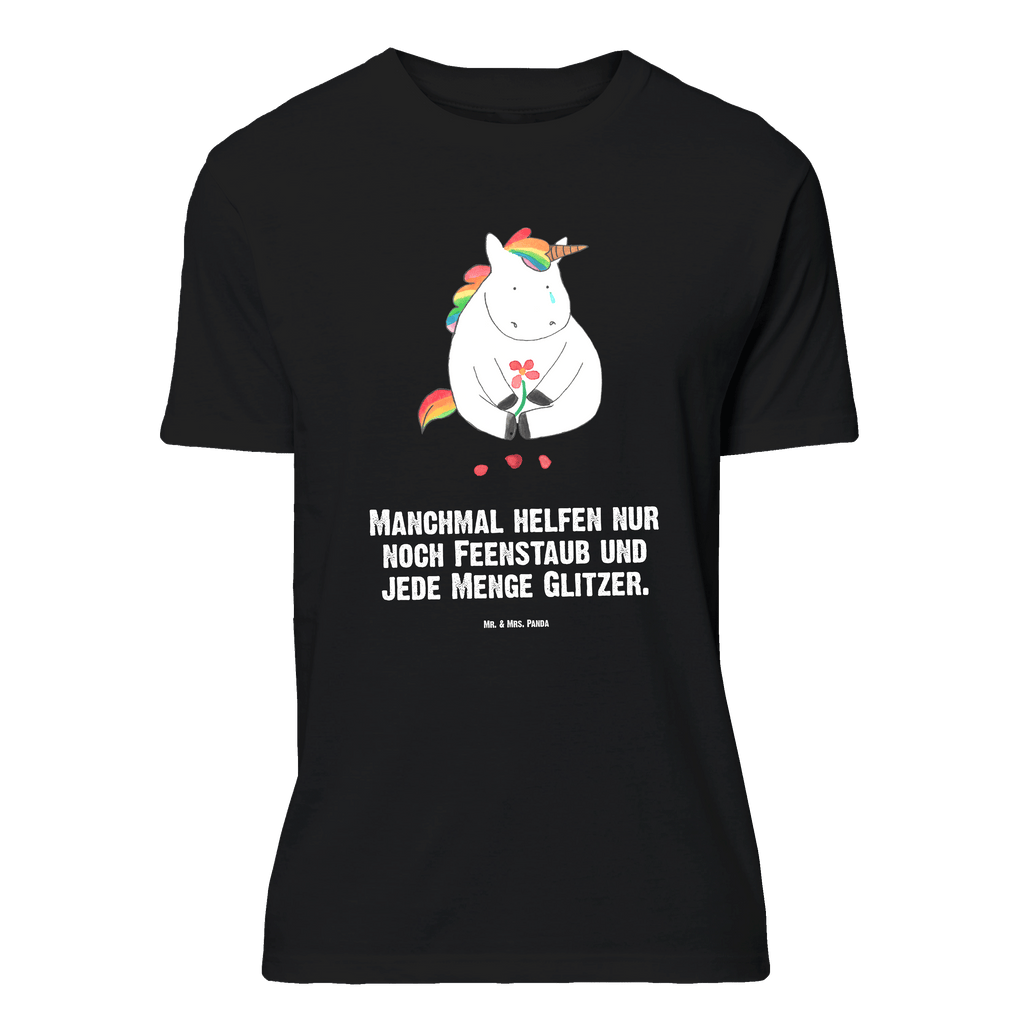 T-Shirt Standard Einhorn Traurig T-Shirt, Shirt, Tshirt, Lustiges T-Shirt, T-Shirt mit Spruch, Party, Junggesellenabschied, Jubiläum, Geburstag, Herrn, Damen, Männer, Frauen, Schlafshirt, Nachthemd, Sprüche, Einhorn, Einhörner, Einhorn Deko, Pegasus, Unicorn, Glitzer, Trösten. Freundschaft, Freunde, Liebe, Trauer, Grußkarte, Blume