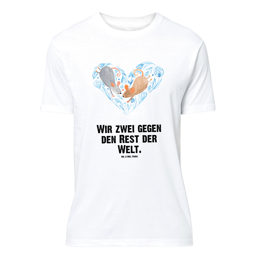 T-Shirt Standard Mäuse Herz T-Shirt, Shirt, Tshirt, Lustiges T-Shirt, T-Shirt mit Spruch, Party, Junggesellenabschied, Jubiläum, Geburstag, Herrn, Damen, Männer, Frauen, Schlafshirt, Nachthemd, Sprüche, Liebe, Partner, Freund, Freundin, Ehemann, Ehefrau, Heiraten, Verlobung, Heiratsantrag, Liebesgeschenk, Jahrestag, Hocheitstag, Maus, Mäuse, Liebesbotschaft, Liebesbeweis, Hochzeit, Lieblingsmensch, Gemeinsamkeit, Love, Geschenk für zwei