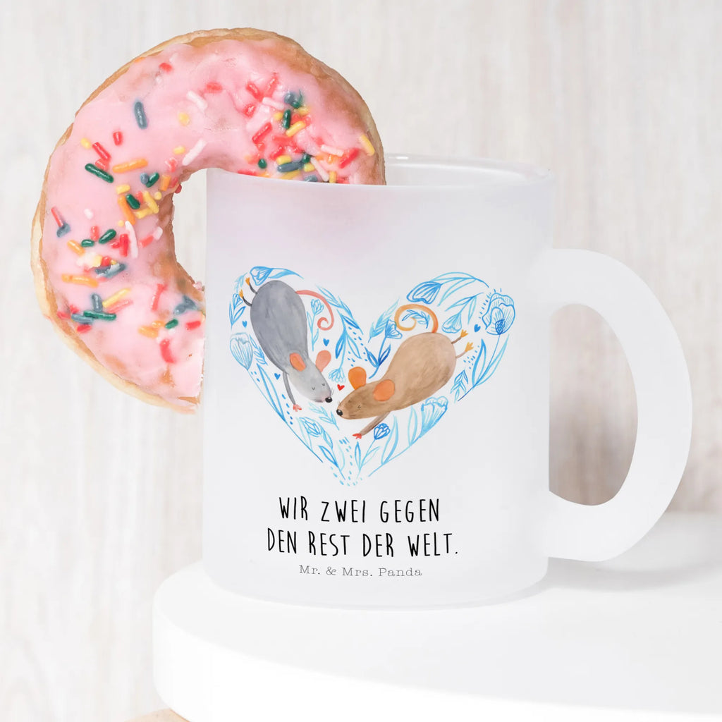 Teetasse Mäuse Herz Teetasse, Teeglas, Teebecher, Tasse mit Henkel, Tasse, Glas Teetasse, Teetasse aus Glas, Liebe, Partner, Freund, Freundin, Ehemann, Ehefrau, Heiraten, Verlobung, Heiratsantrag, Liebesgeschenk, Jahrestag, Hocheitstag, Maus, Mäuse, Liebesbotschaft, Liebesbeweis, Hochzeit, Lieblingsmensch, Gemeinsamkeit, Love, Geschenk für zwei