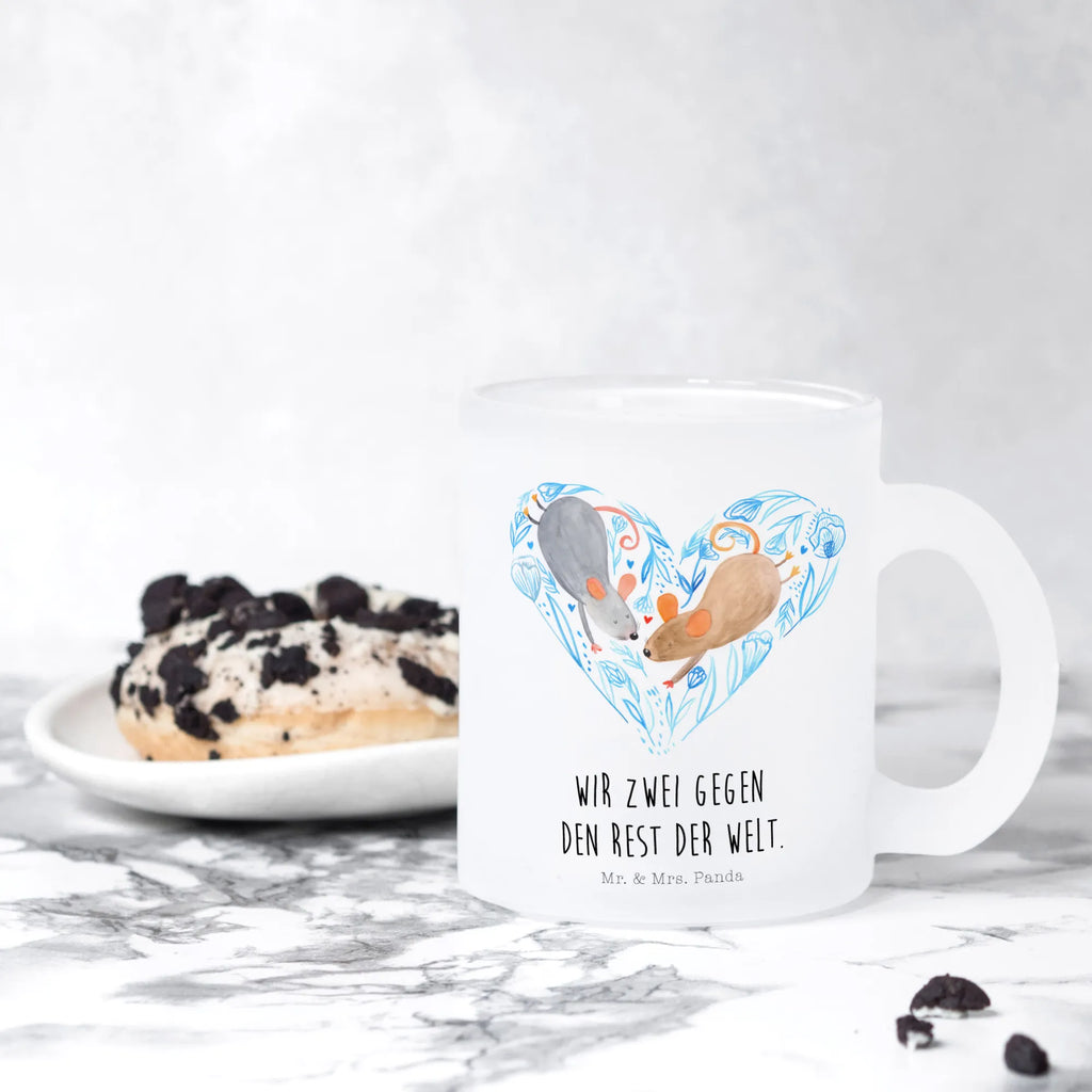 Teetasse Mäuse Herz Teetasse, Teeglas, Teebecher, Tasse mit Henkel, Tasse, Glas Teetasse, Teetasse aus Glas, Liebe, Partner, Freund, Freundin, Ehemann, Ehefrau, Heiraten, Verlobung, Heiratsantrag, Liebesgeschenk, Jahrestag, Hocheitstag, Maus, Mäuse, Liebesbotschaft, Liebesbeweis, Hochzeit, Lieblingsmensch, Gemeinsamkeit, Love, Geschenk für zwei