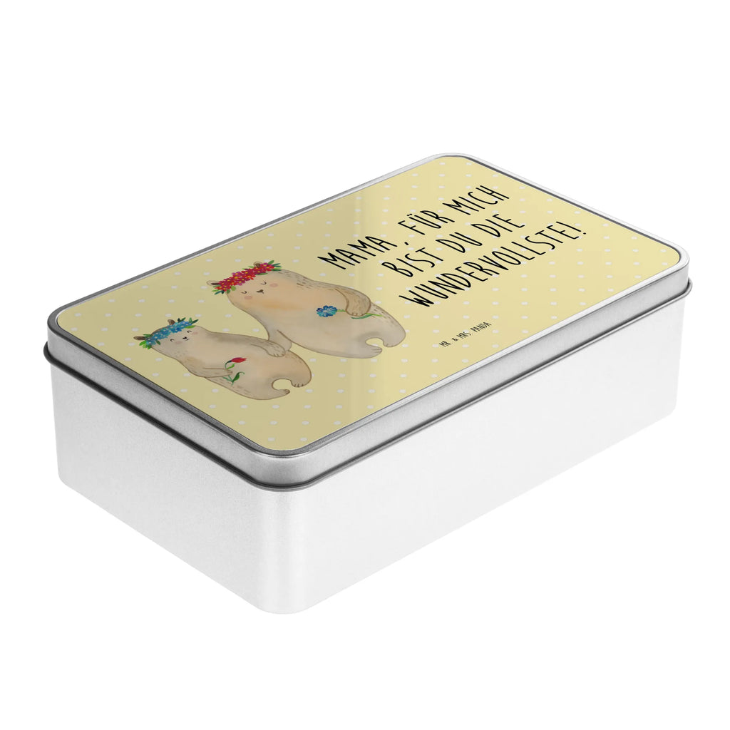 Metalldose rechteckig Bären mit Blumenkranz Blechdose, Metalldose, Blechbox, Container, Keksdose, Vorratsdose, Vorratsbox, Döschen, Versperbox, Vesperdose, Aufbewahrungsdose, Aufbewahrungsbox, Aluminiumdose, Dose, Familie, Vatertag, Muttertag, Bruder, Schwester, Mama, Papa, Oma, Opa, Bär, Bären, Mutter, Mutti, Mami, Lieblingsmensch, Lieblingsmama, beste Mutter, weltbeste Mama, Geschenk Mama. Muttertag, Tochter, Kind, Kinder, Töchter, Family, Vorbild