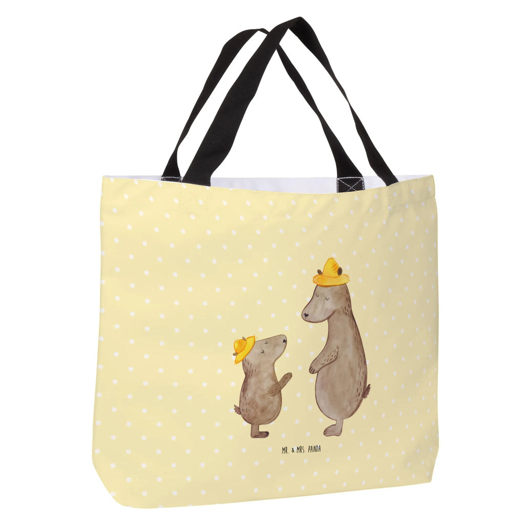 Shopper Bären mit Hut Beutel, Einkaufstasche, Tasche, Strandtasche, Einkaufsbeutel, Shopper, Schultasche, Freizeittasche, Tragebeutel, Schulbeutel, Alltagstasche, Familie, Vatertag, Muttertag, Bruder, Schwester, Mama, Papa, Oma, Opa, Bär, Bären, Vater, Papi, Paps, Dad, Daddy, Lieblingsmensch, Sohn, Söhne, Kind, Kinder, Vater-Sohn, Family, Vorbild