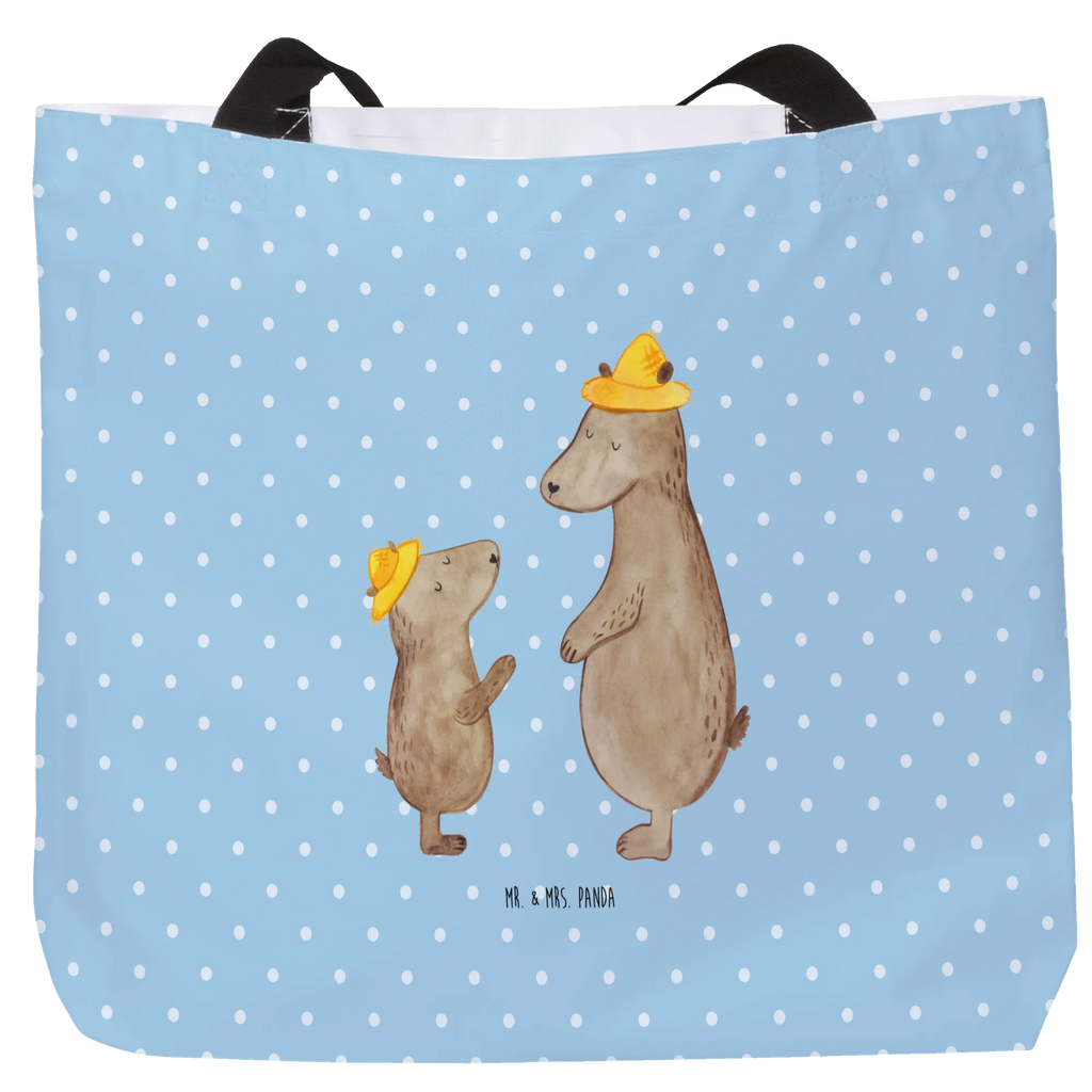 Shopper Bären mit Hut Beutel, Einkaufstasche, Tasche, Strandtasche, Einkaufsbeutel, Shopper, Schultasche, Freizeittasche, Tragebeutel, Schulbeutel, Alltagstasche, Familie, Vatertag, Muttertag, Bruder, Schwester, Mama, Papa, Oma, Opa, Bär, Bären, Vater, Papi, Paps, Dad, Daddy, Lieblingsmensch, Sohn, Söhne, Kind, Kinder, Vater-Sohn, Family, Vorbild