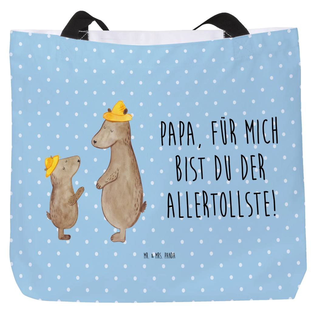 Shopper Bären mit Hut Beutel, Einkaufstasche, Tasche, Strandtasche, Einkaufsbeutel, Shopper, Schultasche, Freizeittasche, Tragebeutel, Schulbeutel, Alltagstasche, Familie, Vatertag, Muttertag, Bruder, Schwester, Mama, Papa, Oma, Opa, Bär, Bären, Vater, Papi, Paps, Dad, Daddy, Lieblingsmensch, Sohn, Söhne, Kind, Kinder, Vater-Sohn, Family, Vorbild