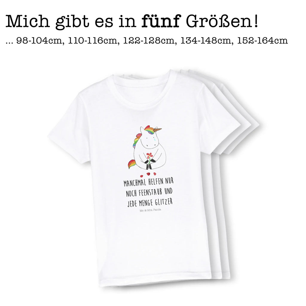 Organic Kinder T-Shirt Einhorn Traurig Kinder T-Shirt, Kinder T-Shirt Mädchen, Kinder T-Shirt Jungen, Einhorn, Einhörner, Einhorn Deko, Pegasus, Unicorn, Glitzer, Trösten. Freundschaft, Freunde, Liebe, Trauer, Grußkarte, Blume