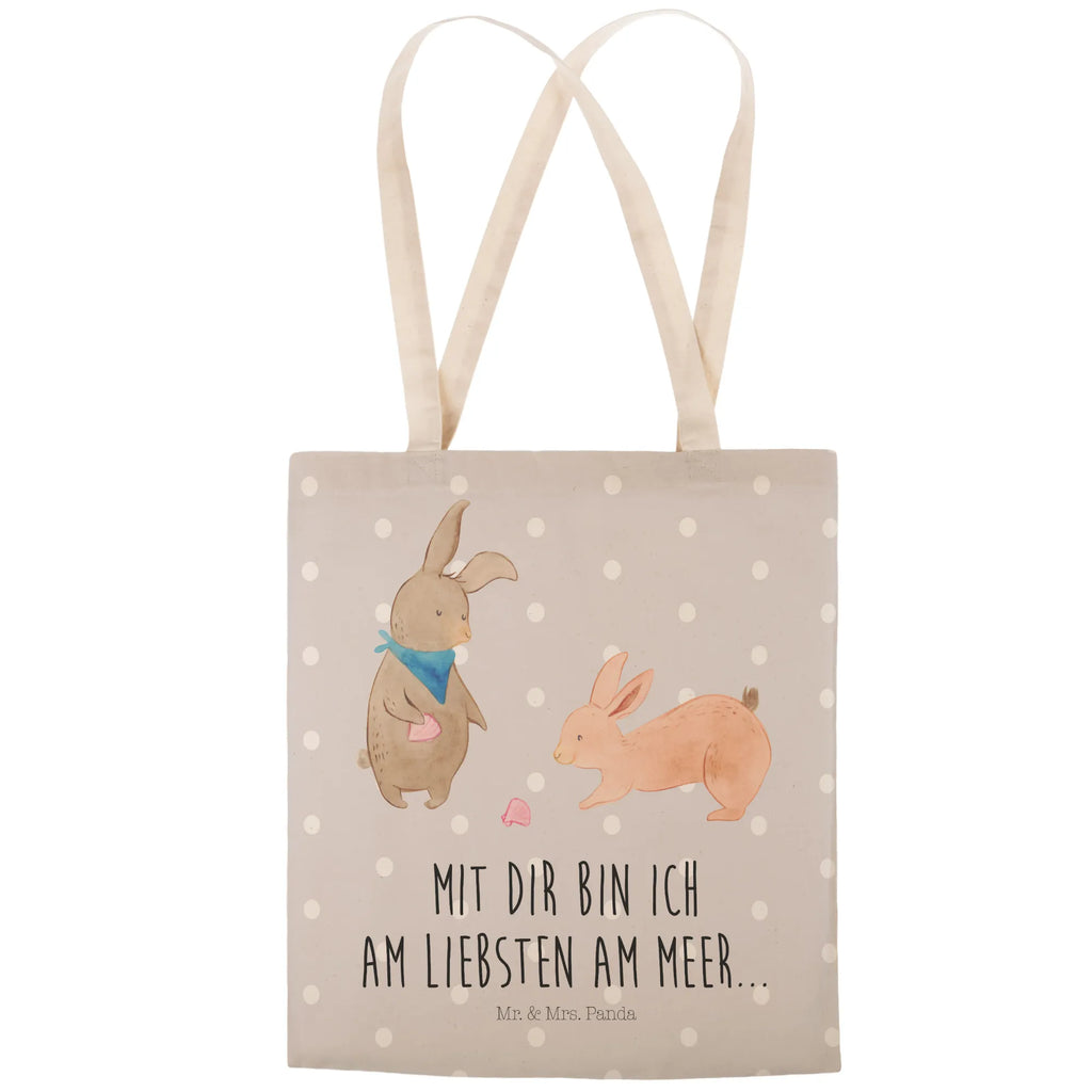 Einkaufstasche Hasen Muschel Tragetasche, Tasche, Beutel, Stofftasche, Baumwolltasche, Umhängetasche, Shopper, Einkaufstasche, Beuteltasche, Familie, Vatertag, Muttertag, Bruder, Schwester, Mama, Papa, Oma, Opa, Hasen, beste Freundin, Freundin, Freundinnen, best friends, BFF, Muscheln sammeln, Muscheln, Meer