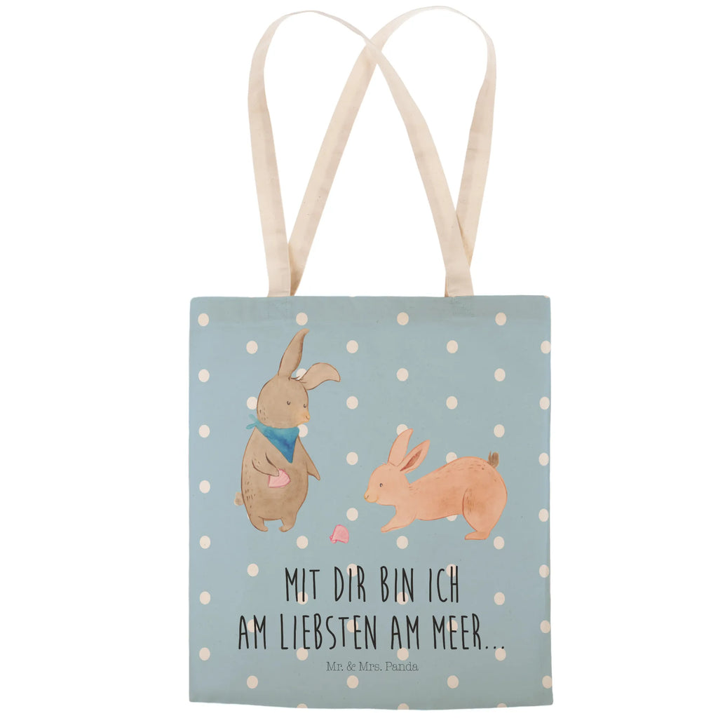 Einkaufstasche Hasen Muschel Tragetasche, Tasche, Beutel, Stofftasche, Baumwolltasche, Umhängetasche, Shopper, Einkaufstasche, Beuteltasche, Familie, Vatertag, Muttertag, Bruder, Schwester, Mama, Papa, Oma, Opa, Hasen, beste Freundin, Freundin, Freundinnen, best friends, BFF, Muscheln sammeln, Muscheln, Meer