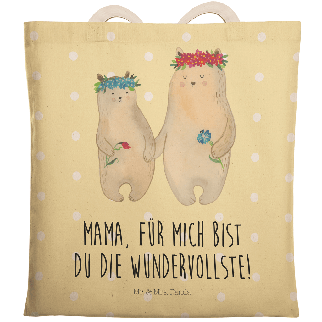 Einkaufstasche Bären mit Blumenkranz Tragetasche, Tasche, Beutel, Stofftasche, Baumwolltasche, Umhängetasche, Shopper, Einkaufstasche, Beuteltasche, Familie, Vatertag, Muttertag, Bruder, Schwester, Mama, Papa, Oma, Opa, Bär, Bären, Mutter, Mutti, Mami, Lieblingsmensch, Lieblingsmama, beste Mutter, weltbeste Mama, Geschenk Mama. Muttertag, Tochter, Kind, Kinder, Töchter, Family, Vorbild