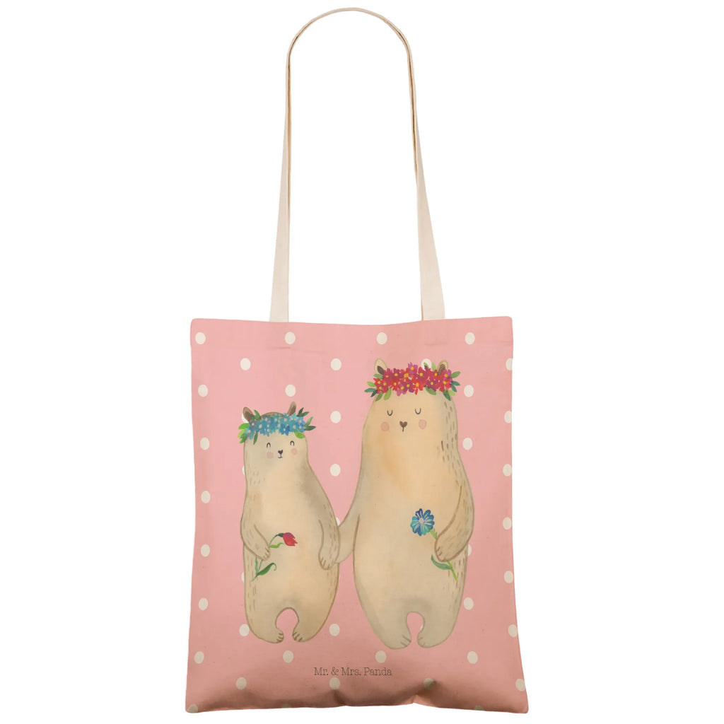 Einkaufstasche Bären mit Blumenkranz Tragetasche, Tasche, Beutel, Stofftasche, Baumwolltasche, Umhängetasche, Shopper, Einkaufstasche, Beuteltasche, Familie, Vatertag, Muttertag, Bruder, Schwester, Mama, Papa, Oma, Opa, Bär, Bären, Mutter, Mutti, Mami, Lieblingsmensch, Lieblingsmama, beste Mutter, weltbeste Mama, Geschenk Mama. Muttertag, Tochter, Kind, Kinder, Töchter, Family, Vorbild