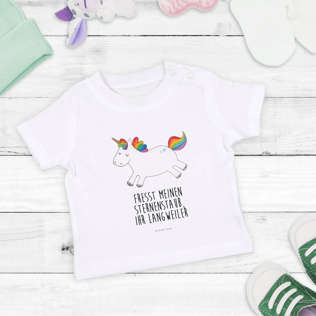 Organic Baby Shirt Einhorn Happy Baby T-Shirt, Jungen Baby T-Shirt, Mädchen Baby T-Shirt, Shirt, Einhorn, Einhörner, Einhorn Deko, Pegasus, Unicorn, glücklich, fröhlich, Spaß, Freude, Lebensfreude, witzig, spannend, Lächeln, Lachen