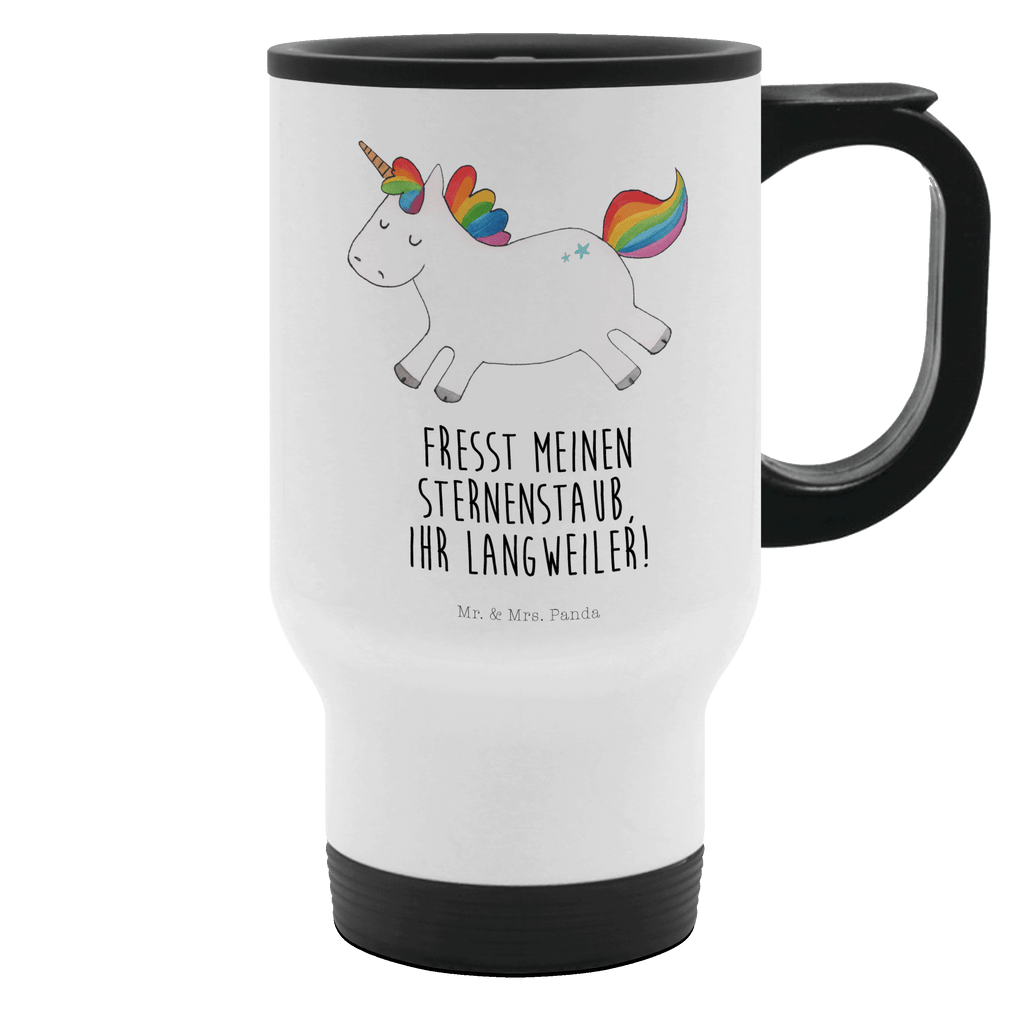 Thermobecher Einhorn Happy Thermobecher, To Go Becher, Thermotasse, Kaffeebecher, Isolierbecher, Thermobecher To Go, Warmhaltetasse, Edelstahlbecher, Reisebecher, Tasse mit Deckel, Thermobecher für 400 ml, Kaffeetasse zum Mitnehmen, Tasse zum Mitnehmen, Spülmaschinenfest, Einhorn, Einhörner, Einhorn Deko, Pegasus, Unicorn, glücklich, fröhlich, Spaß, Freude, Lebensfreude, witzig, spannend, Lächeln, Lachen