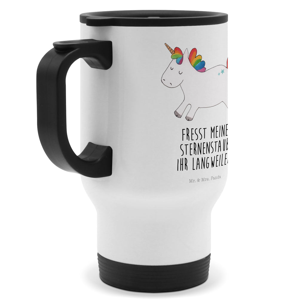 Thermobecher Einhorn Happy Thermobecher, To Go Becher, Thermotasse, Kaffeebecher, Isolierbecher, Thermobecher To Go, Warmhaltetasse, Edelstahlbecher, Reisebecher, Tasse mit Deckel, Thermobecher für 400 ml, Kaffeetasse zum Mitnehmen, Tasse zum Mitnehmen, Spülmaschinenfest, Einhorn, Einhörner, Einhorn Deko, Pegasus, Unicorn, glücklich, fröhlich, Spaß, Freude, Lebensfreude, witzig, spannend, Lächeln, Lachen