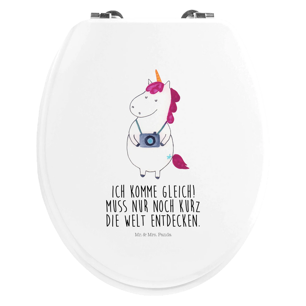 Motiv WC Sitz Einhorn Fotograf Klobrille, Klodeckel, Toilettendeckel, WC-Sitz, Toilette, Einhorn, Einhörner, Einhorn Deko, Pegasus, Unicorn, Fotograf, Fotografie, Kamera, Reisen, Weltreise, Weltenbummler, Urlaub, Tourist, Kurztrip, Reise, Städtereise