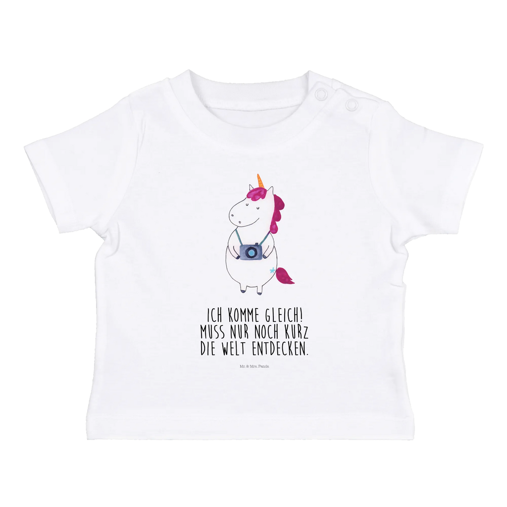 Organic Baby Shirt Einhorn Fotograf Baby T-Shirt, Jungen Baby T-Shirt, Mädchen Baby T-Shirt, Shirt, Einhorn, Einhörner, Einhorn Deko, Pegasus, Unicorn, Fotograf, Fotografie, Kamera, Reisen, Weltreise, Weltenbummler, Urlaub, Tourist, Kurztrip, Reise, Städtereise