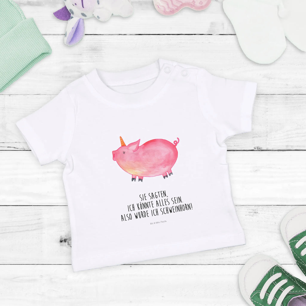 Organic Baby Shirt Einhorn Schwein Baby T-Shirt, Jungen Baby T-Shirt, Mädchen Baby T-Shirt, Shirt, Einhorn, Einhörner, Einhorn Deko, Pegasus, Unicorn, Party, Spaß, Schwein, Schweinhorn, Bauer, witzig. lustig, Spruch, geschenk, Pig, Piggy, funny, english, englisch