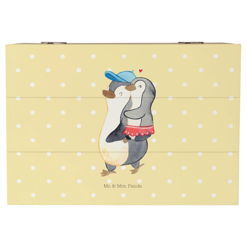 Holzkiste Pinguin Kleine Schwester Holzkiste, Kiste, Schatzkiste, Truhe, Schatulle, XXL, Erinnerungsbox, Erinnerungskiste, Dekokiste, Aufbewahrungsbox, Geschenkbox, Geschenkdose, Familie, Vatertag, Muttertag, Bruder, Schwester, Mama, Papa, Oma, Opa