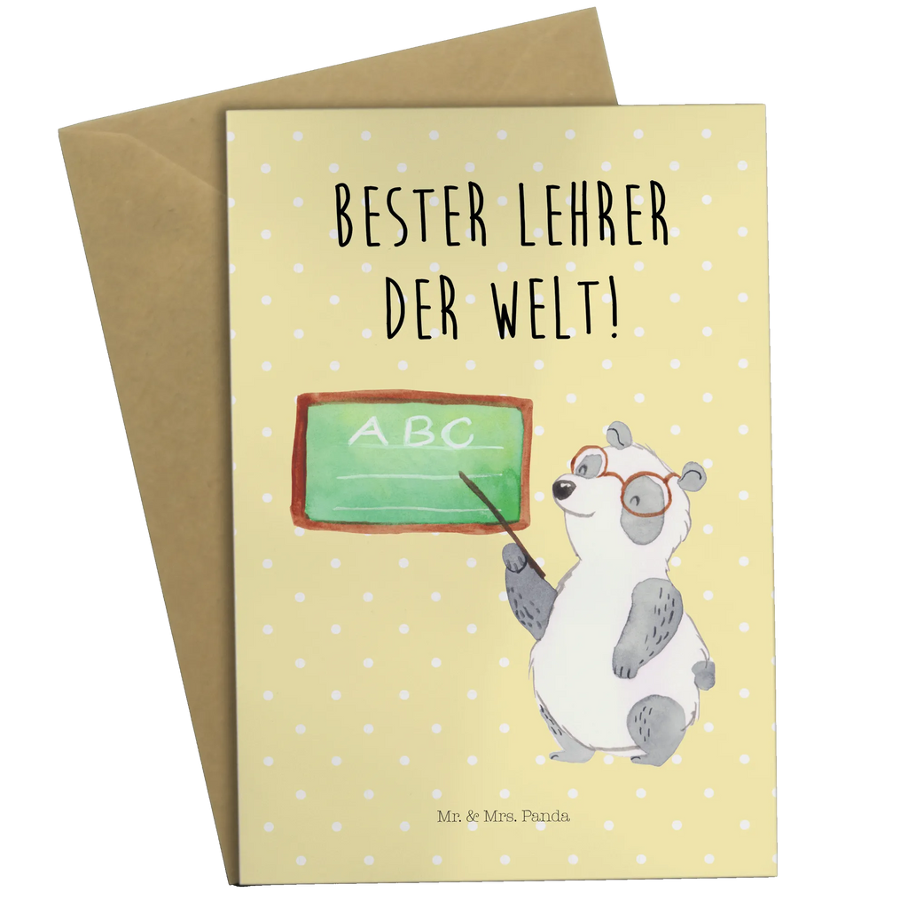 Grußkarte Panda Lehrer Grußkarte, Klappkarte, Einladungskarte, Glückwunschkarte, Hochzeitskarte, Geburtstagskarte, Karte, Ansichtskarten, Tiermotive, Gute Laune, lustige Sprüche, Tiere