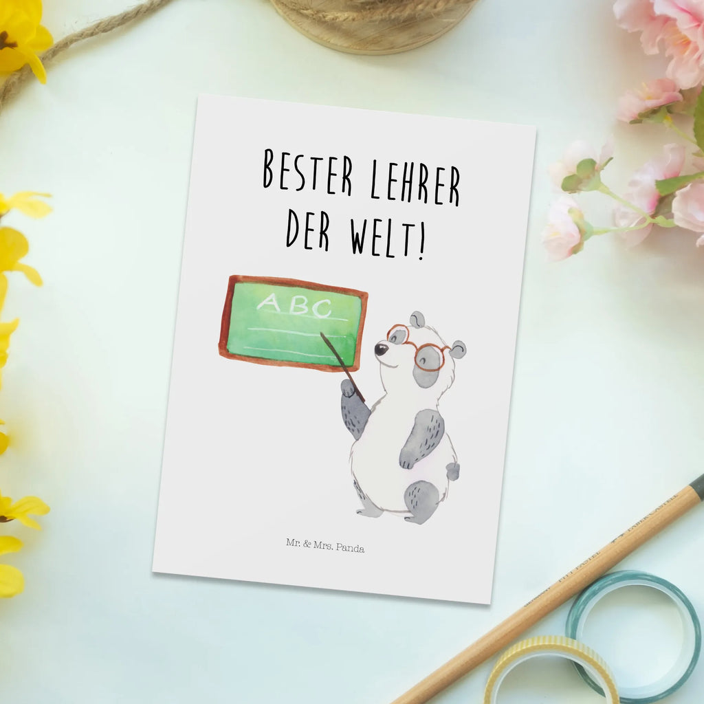 Postkarte Panda Lehrer Postkarte, Karte, Geschenkkarte, Grußkarte, Einladung, Ansichtskarte, Geburtstagskarte, Einladungskarte, Dankeskarte, Ansichtskarten, Einladung Geburtstag, Einladungskarten Geburtstag, Tiermotive, Gute Laune, lustige Sprüche, Tiere