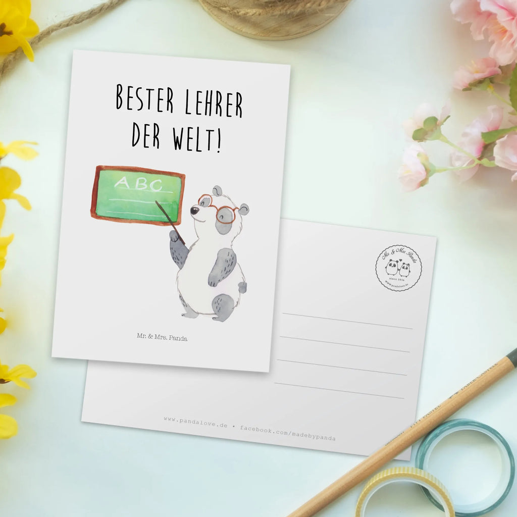 Postkarte Panda Lehrer Postkarte, Karte, Geschenkkarte, Grußkarte, Einladung, Ansichtskarte, Geburtstagskarte, Einladungskarte, Dankeskarte, Ansichtskarten, Einladung Geburtstag, Einladungskarten Geburtstag, Tiermotive, Gute Laune, lustige Sprüche, Tiere