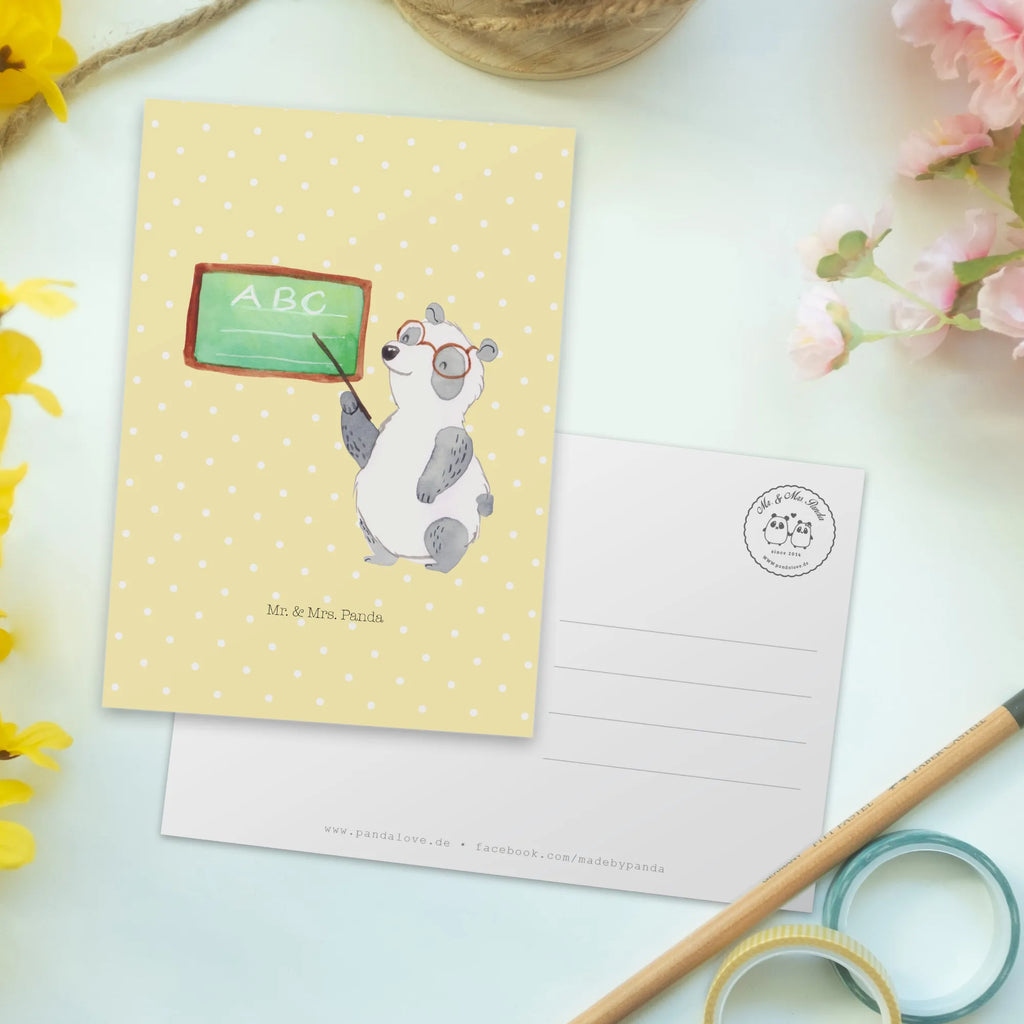 Postkarte Panda Lehrer Postkarte, Karte, Geschenkkarte, Grußkarte, Einladung, Ansichtskarte, Geburtstagskarte, Einladungskarte, Dankeskarte, Ansichtskarten, Einladung Geburtstag, Einladungskarten Geburtstag, Tiermotive, Gute Laune, lustige Sprüche, Tiere