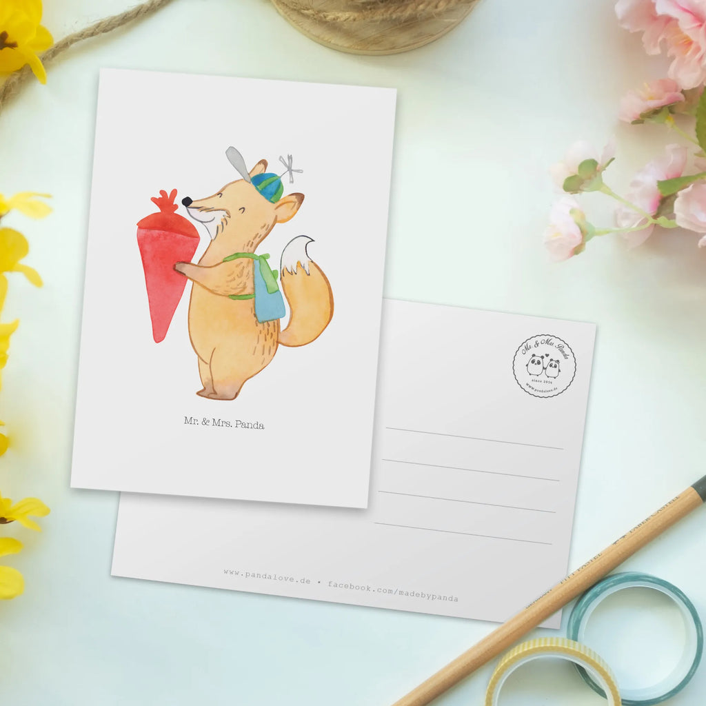 Postkarte Fuchs Schulkind Postkarte, Karte, Geschenkkarte, Grußkarte, Einladung, Ansichtskarte, Geburtstagskarte, Einladungskarte, Dankeskarte, Ansichtskarten, Einladung Geburtstag, Einladungskarten Geburtstag, Tiermotive, Gute Laune, lustige Sprüche, Tiere