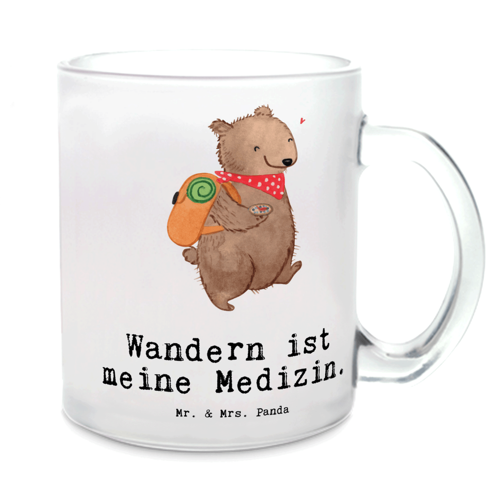 Teetasse Bär Wandern Medizin Teetasse, Teeglas, Teebecher, Tasse mit Henkel, Tasse, Glas Teetasse, Teetasse aus Glas, Geschenk, Sport, Sportart, Hobby, Schenken, Danke, Dankeschön, Auszeichnung, Gewinn, Sportler, Wandern, Bergsteigen, Wintertouren, Outdoor Sport, Freizeitsport, Spazieren, Natur entdecken