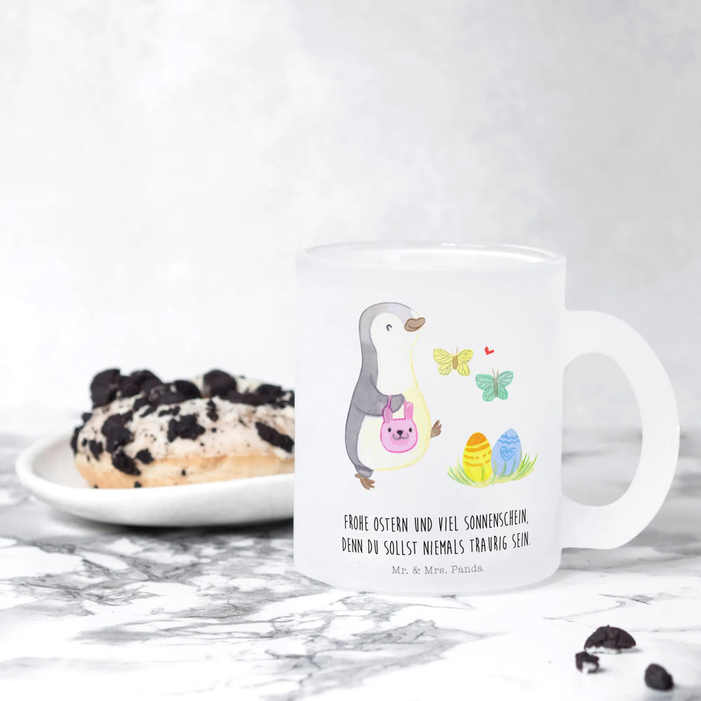 Teetasse Pinguin Eiersuche Teetasse, Teeglas, Teebecher, Tasse mit Henkel, Tasse, Glas Teetasse, Teetasse aus Glas, Ostern, Osterhase, Ostergeschenke, Osternest, Osterdeko, Geschenke zu Ostern, Ostern Geschenk, Ostergeschenke Kinder, Ostern Kinder