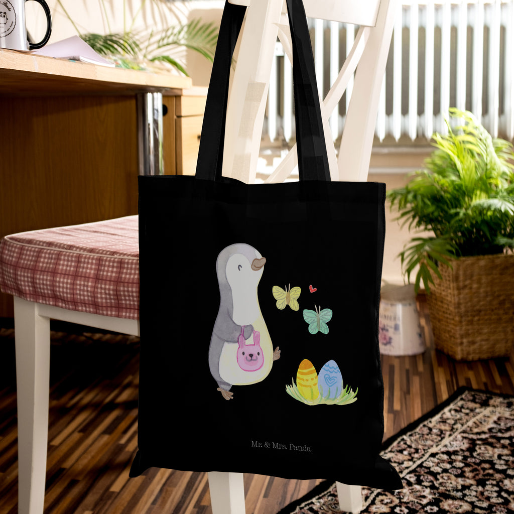 Tragetasche Pinguin Eiersuche Beuteltasche, Beutel, Einkaufstasche, Jutebeutel, Stoffbeutel, Tasche, Shopper, Umhängetasche, Strandtasche, Schultertasche, Stofftasche, Tragetasche, Badetasche, Jutetasche, Einkaufstüte, Laptoptasche, Ostern, Osterhase, Ostergeschenke, Osternest, Osterdeko, Geschenke zu Ostern, Ostern Geschenk, Ostergeschenke Kinder, Ostern Kinder