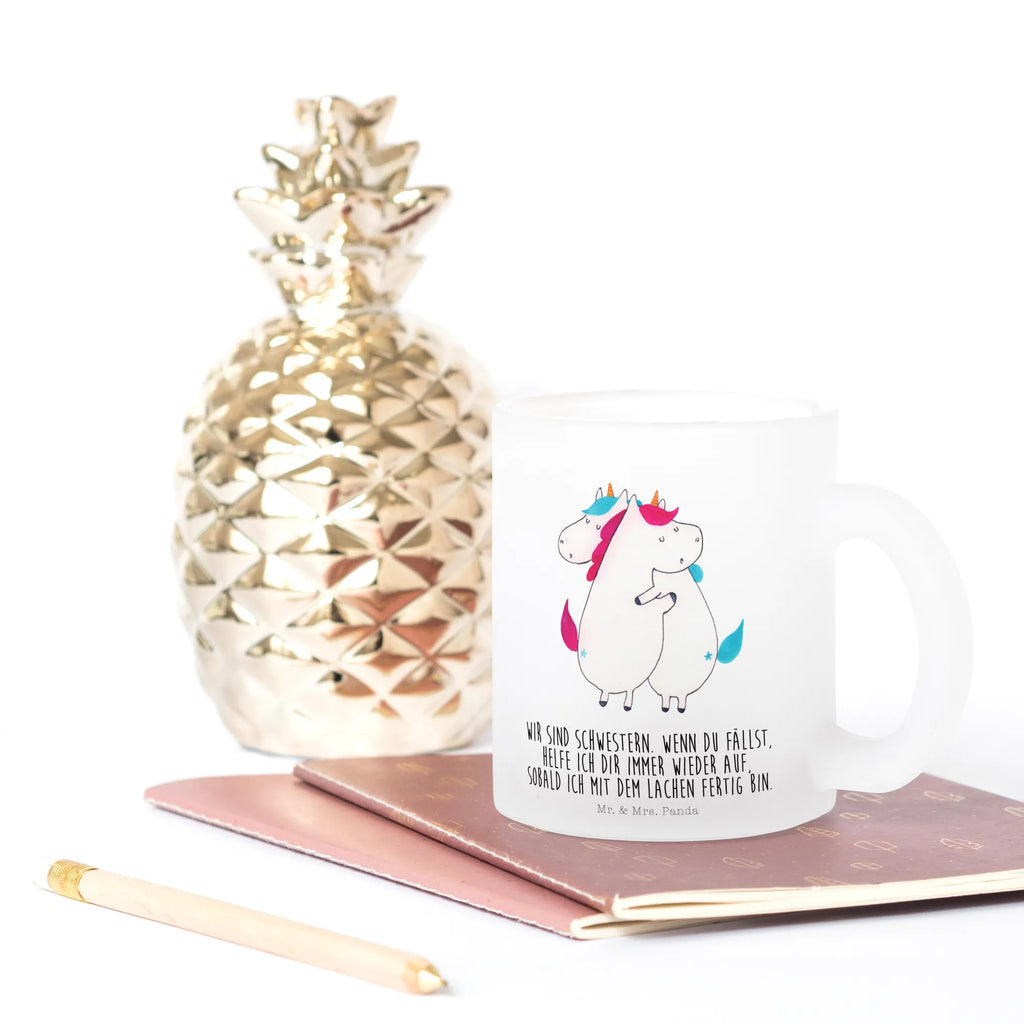 Teetasse Einhörner Umarmen Teetasse, Teeglas, Teebecher, Tasse mit Henkel, Tasse, Glas Teetasse, Teetasse aus Glas, Einhorn, Einhörner, Einhorn Deko, Pegasus, Unicorn, Freundinnen, Freundin, BFF, Schwester, Schwestern, Familie, Geschwister, Sister, Liebe