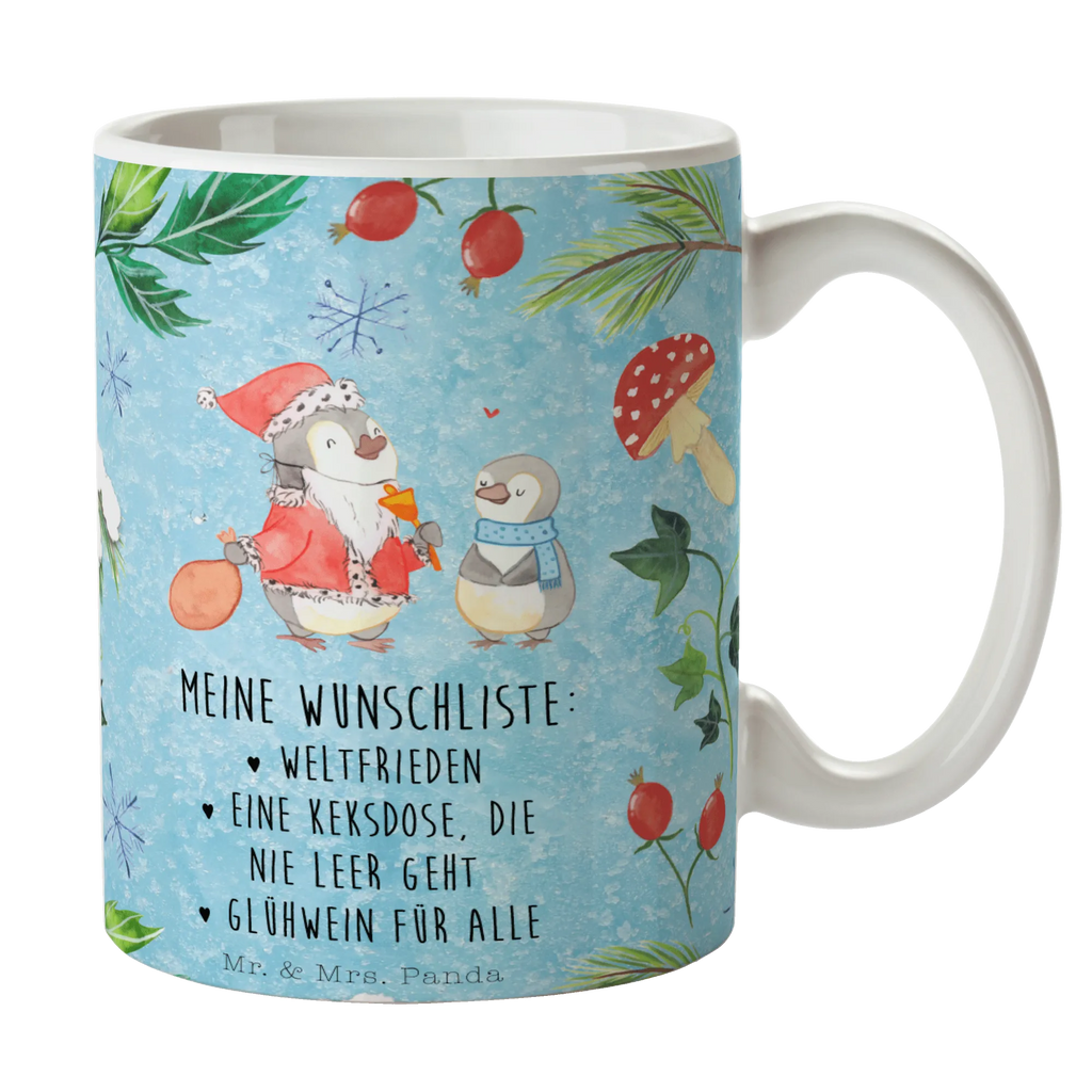 Tasse Pinguin Wunschliste Tasse, Kaffeetasse, Teetasse, Becher, Kaffeebecher, Teebecher, Keramiktasse, Porzellantasse, Büro Tasse, Geschenk Tasse, Tasse Sprüche, Tasse Motive, Kaffeetassen, Tasse bedrucken, Designer Tasse, Cappuccino Tassen, Schöne Teetassen, Winter, Weihnachten, Weihnachtsdeko, Nikolaus, Advent, Heiligabend, Wintermotiv