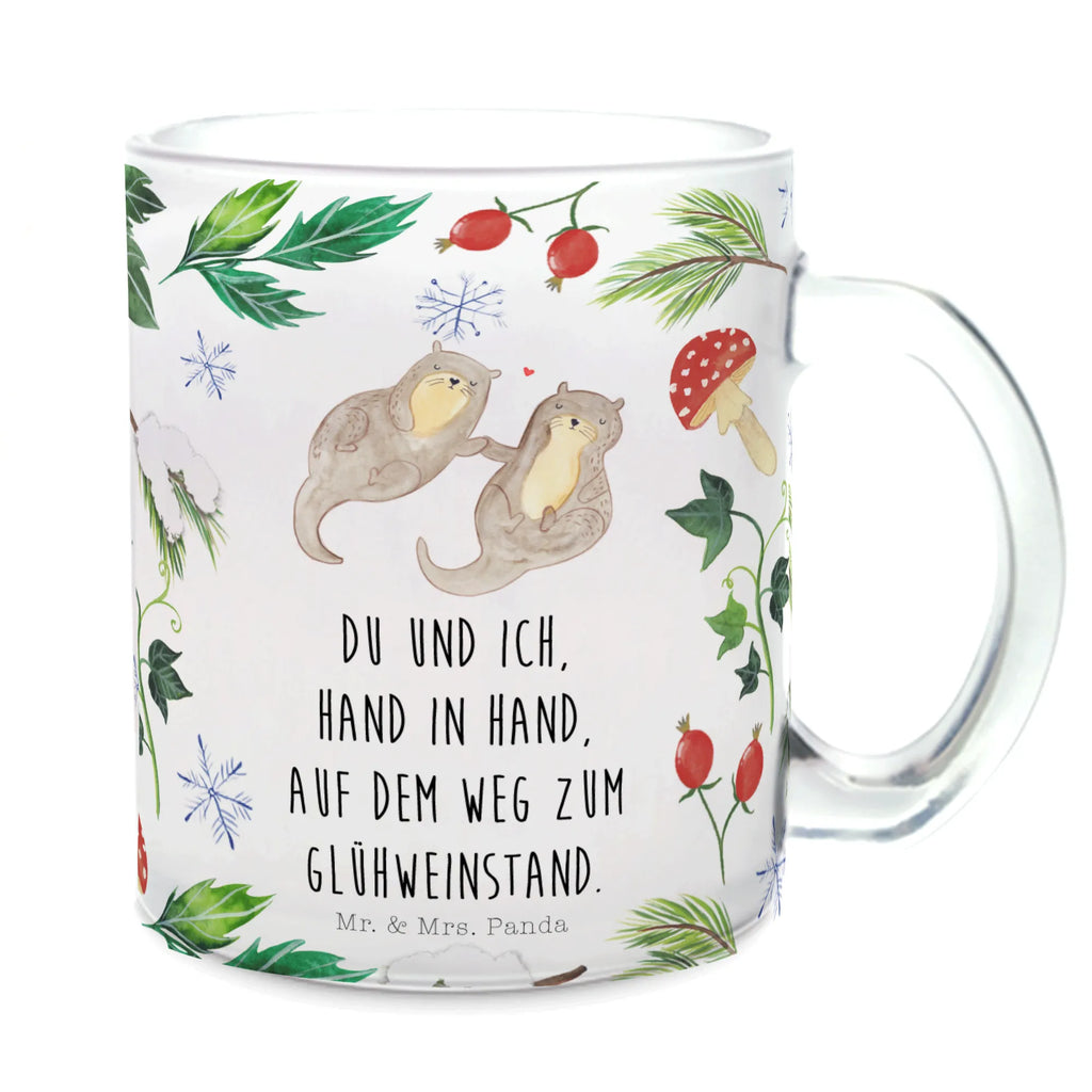 Teetasse Otter Glühweinstand Teetasse, Teeglas, Teebecher, Tasse mit Henkel, Tasse, Glas Teetasse, Teetasse aus Glas, Winter, Weihnachten, Weihnachtsdeko, Nikolaus, Advent, Heiligabend, Wintermotiv