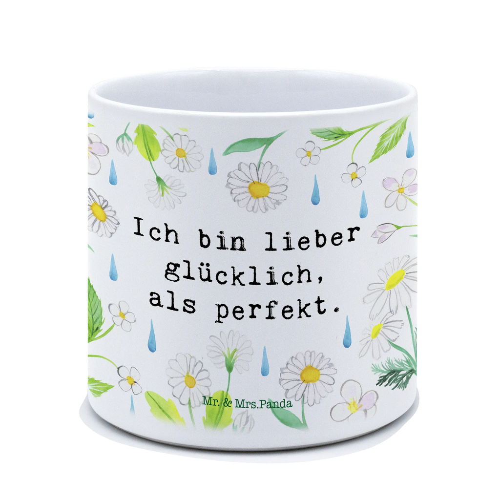 XL Blumentopf Lieber glücklich als perfekt Bumentopf, Xl Blumentopf, Blumentopf Gross, Übertopf, Pflanztopf, Keramiktopf, Kräutertopf, Topf, Pflanzkübel, Blumenübertopf, Blumen Deko, Frühlings Deko, Sommer Deko, Dekoration, positive Botschaft, Naturliebhaber, Outdoor, Natur, Abenteuer