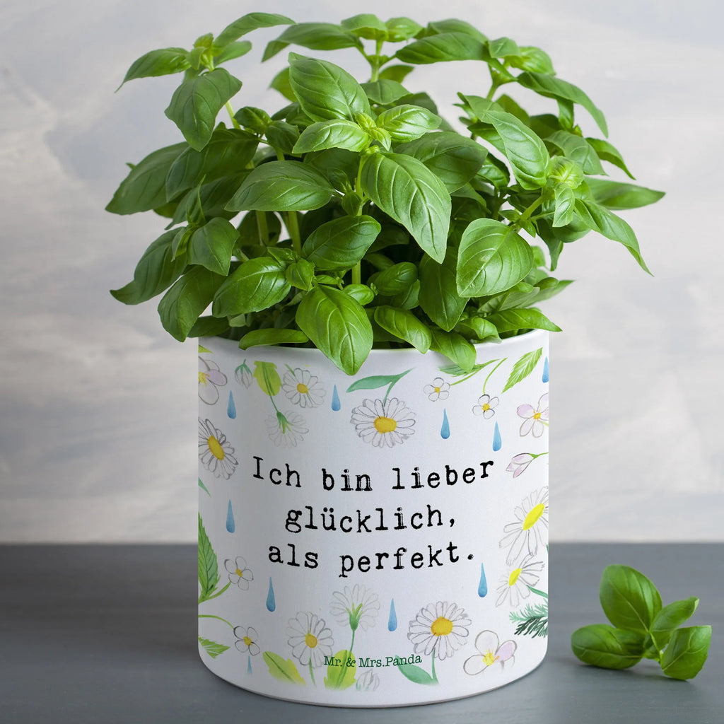 XL Blumentopf Lieber glücklich als perfekt Bumentopf, Xl Blumentopf, Blumentopf Gross, Übertopf, Pflanztopf, Keramiktopf, Kräutertopf, Topf, Pflanzkübel, Blumenübertopf, Blumen Deko, Frühlings Deko, Sommer Deko, Dekoration, positive Botschaft, Naturliebhaber, Outdoor, Natur, Abenteuer