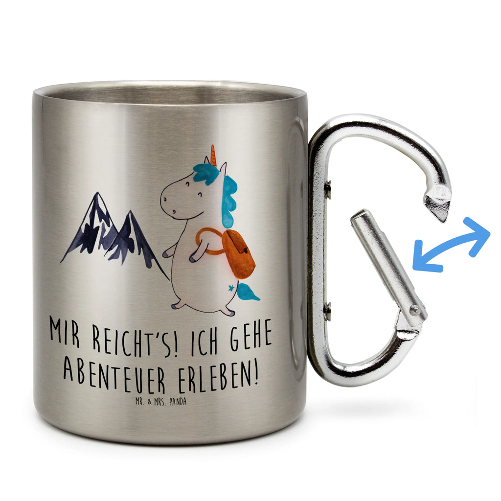 Edelstahlbecher Einhorn Bergsteiger Edelstahltasse, Karabiner, Edelstahlbecher, Outdoor, Camping, Tasse, Becher, Einhorn, Einhörner, Einhorn Deko, Pegasus, Unicorn, Bergsteiger, Abenteuer, Berge, Abenteurer, Weltenbummler, Weltreise, Reisen, Urlaub, Entdecker