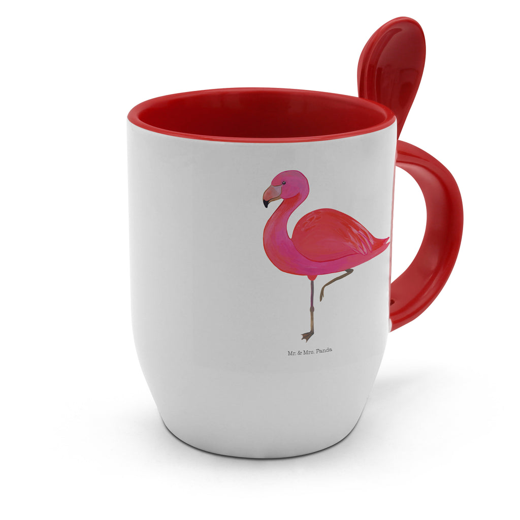 Tasse mit Löffel Flamingo classic Tasse, Kaffeetasse, Tassen, Tasse mit Spruch, Kaffeebecher, Tasse mit Löffel, Flamingo, Einzigartig, Selbstliebe, Stolz, ich, für mich, Spruch, Freundin, Freundinnen, Außenseiter, Sohn, Tochter, Geschwister