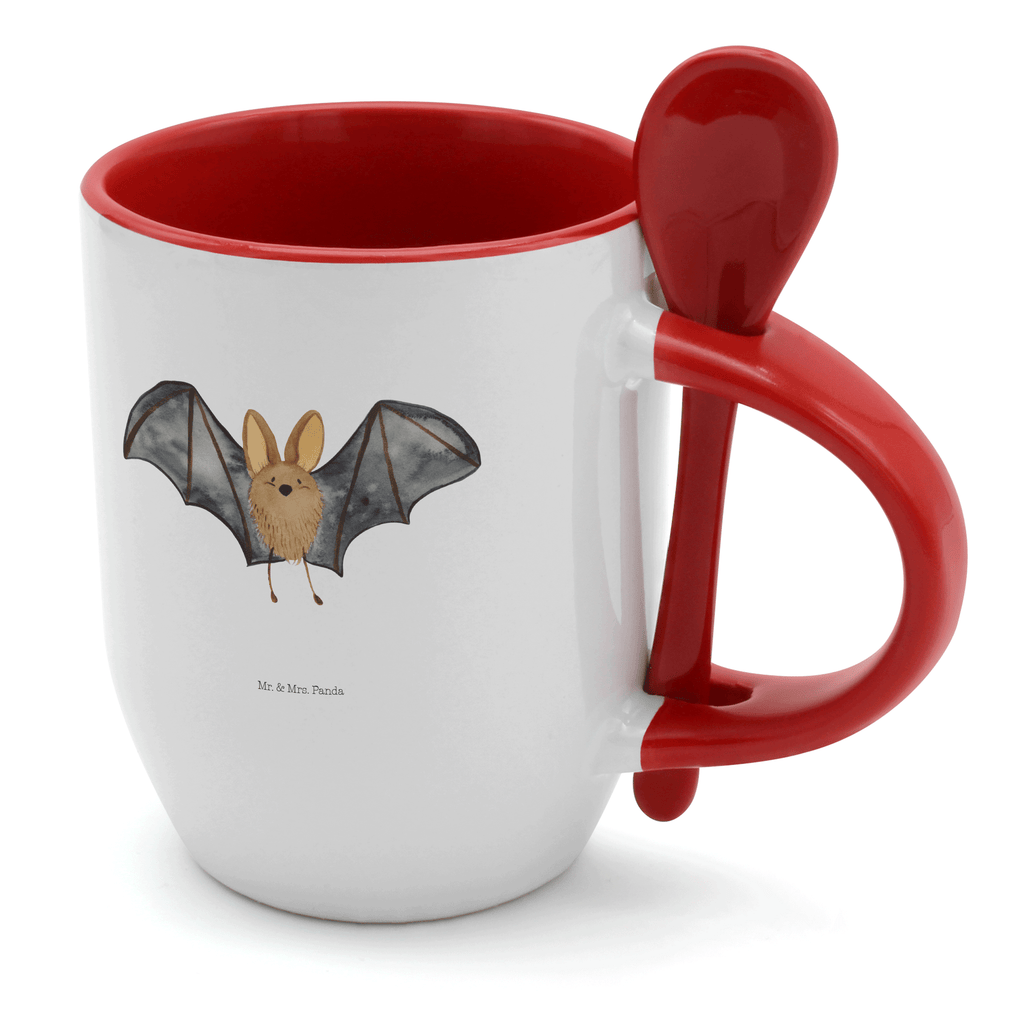 Tasse mit Löffel Fledermaus Flügel Tasse, Kaffeetasse, Tassen, Tasse mit Spruch, Kaffeebecher, Tasse mit Löffel, Tiermotive, Gute Laune, lustige Sprüche, Tiere