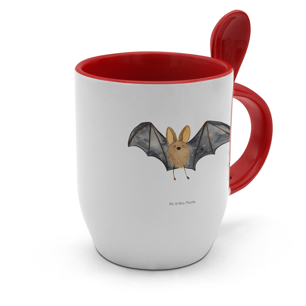 Tasse mit Löffel Fledermaus Flügel Tasse, Kaffeetasse, Tassen, Tasse mit Spruch, Kaffeebecher, Tasse mit Löffel, Tiermotive, Gute Laune, lustige Sprüche, Tiere