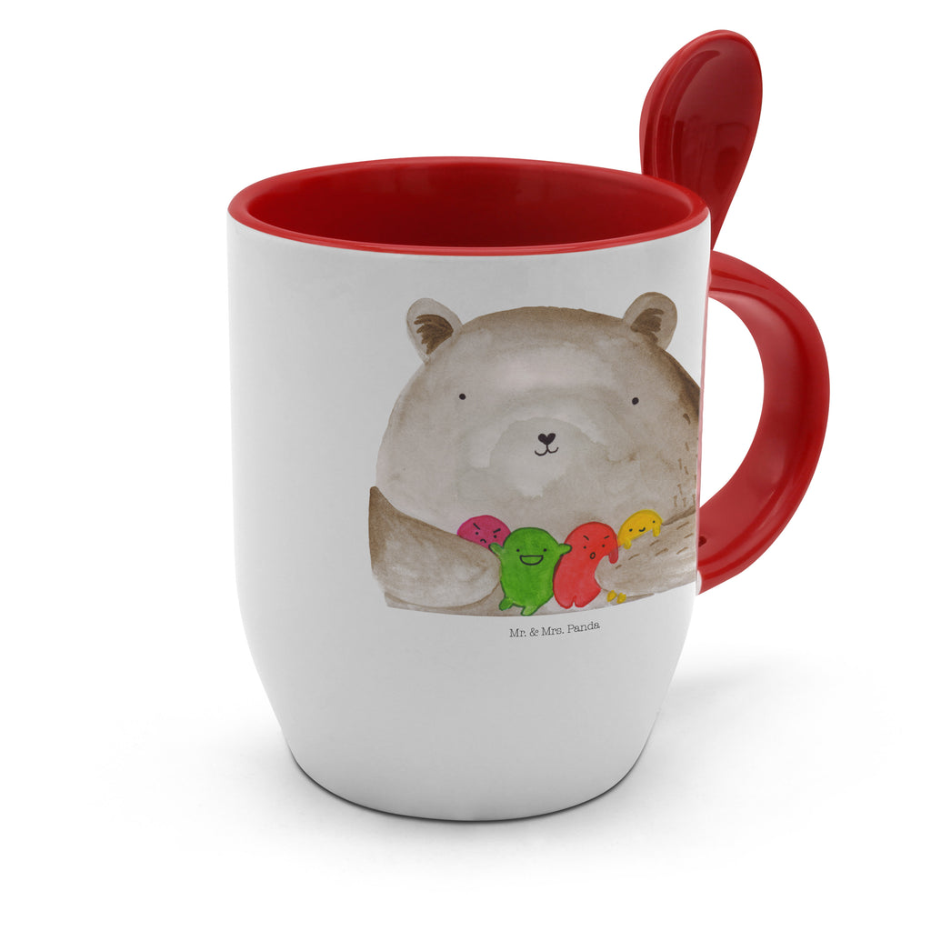 Tasse mit Löffel Bär Gefühl Tasse, Kaffeetasse, Tassen, Tasse mit Spruch, Kaffeebecher, Tasse mit Löffel, Bär, Teddy, Teddybär, Wahnsinn, Verrückt, Durchgedreht