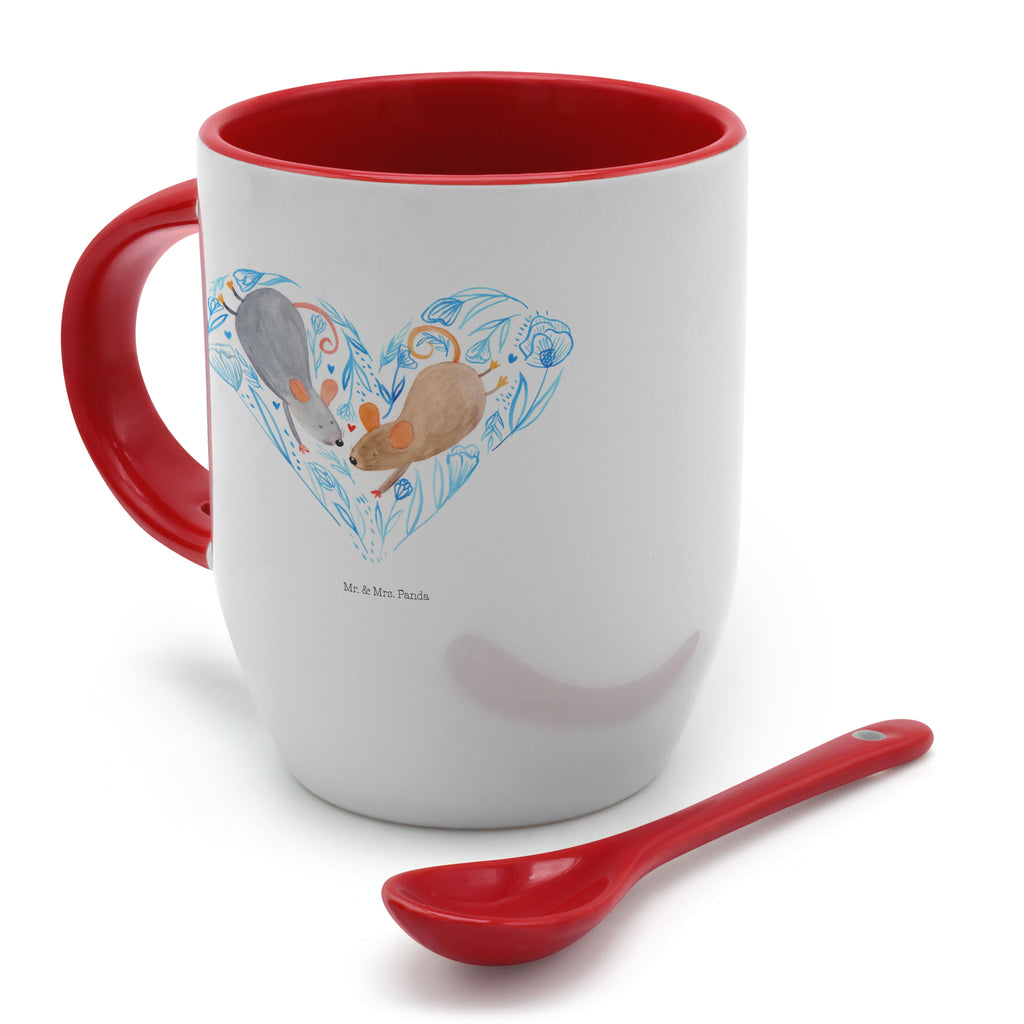 Tasse mit Löffel Mäuse Herz Tasse, Kaffeetasse, Tassen, Tasse mit Spruch, Kaffeebecher, Tasse mit Löffel, Liebe, Partner, Freund, Freundin, Ehemann, Ehefrau, Heiraten, Verlobung, Heiratsantrag, Liebesgeschenk, Jahrestag, Hocheitstag, Maus, Mäuse, Liebesbotschaft, Liebesbeweis, Hochzeit, Lieblingsmensch, Gemeinsamkeit, Love, Geschenk für zwei