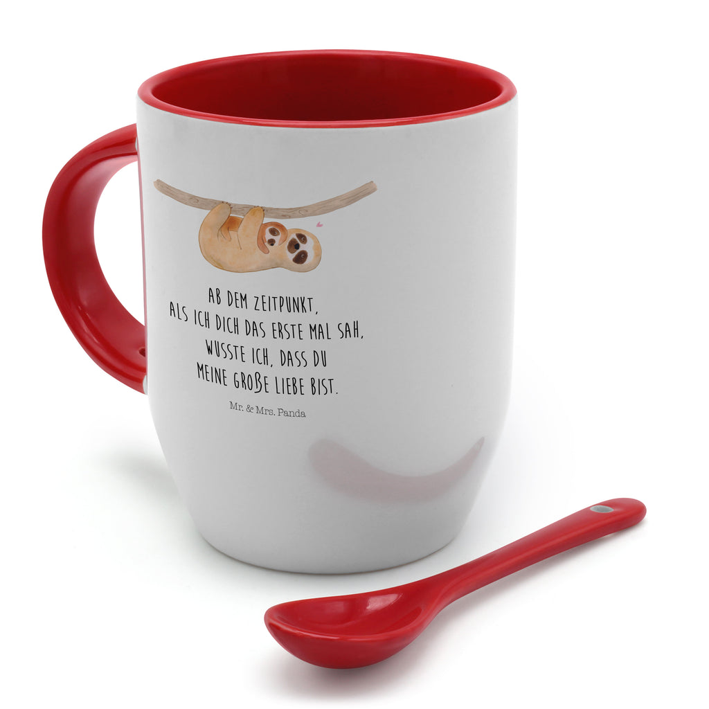 Tasse mit Löffel Faultier mit Kind Tasse, Kaffeetasse, Tassen, Tasse mit Spruch, Kaffeebecher, Tasse mit Löffel, Faultier, Faultier Geschenk, Faultier Deko, Kind, Baby, Liebe, Mutter, Mama, Geburt, Kinder, Faulheit, Spaß, Niedlichkeit