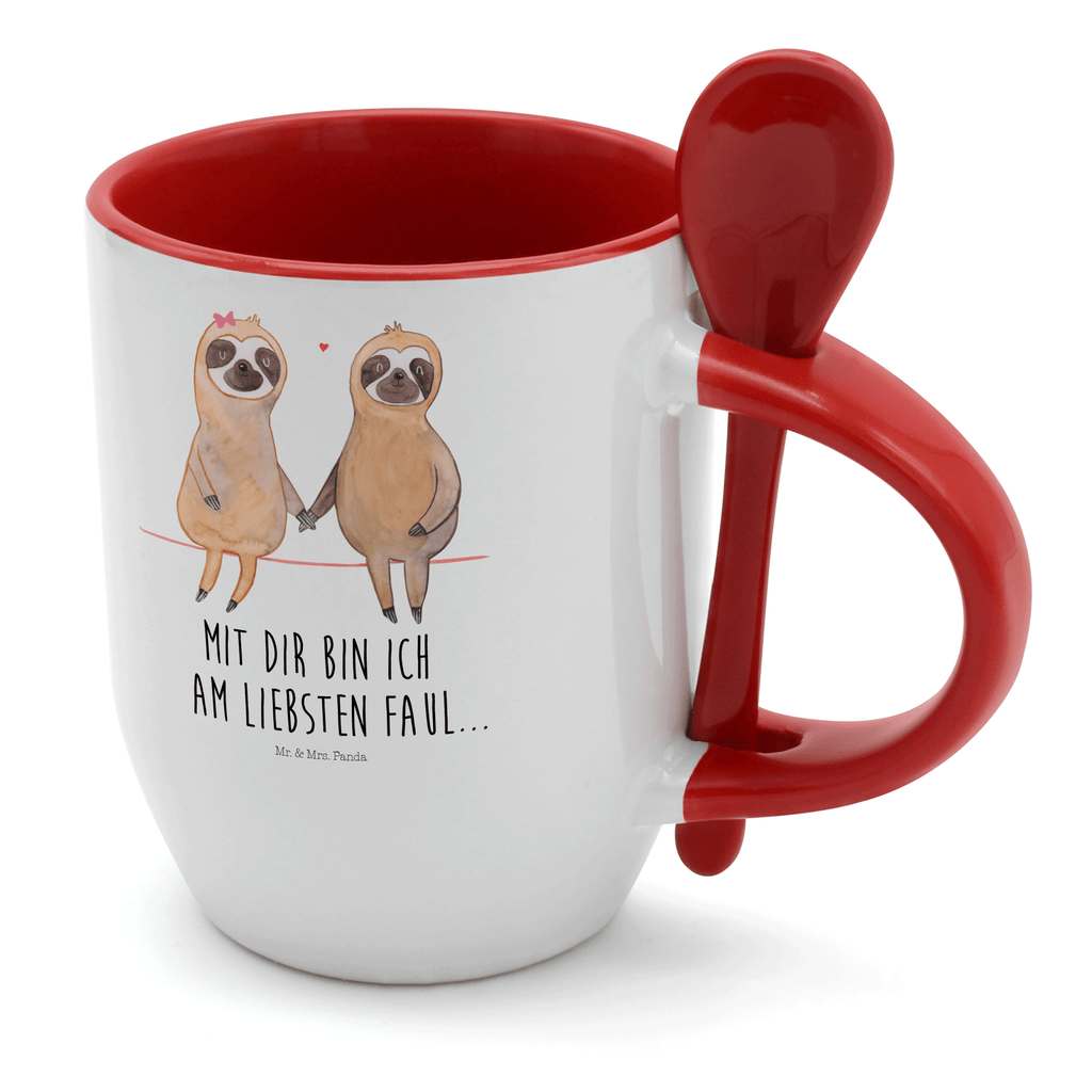 Tasse mit Löffel Faultier Pärchen Tasse, Kaffeetasse, Tassen, Tasse mit Spruch, Kaffeebecher, Tasse mit Löffel, Faultier, Faultier Geschenk, Faultier Deko, Faultiere, faul, Lieblingstier, Liebe, Liebespaar, Faultierliebe, Faultierpärchen, verliebt, verlobt, gemeinsam, relaxen, Pärchen, Beziehung, Langsamkeit