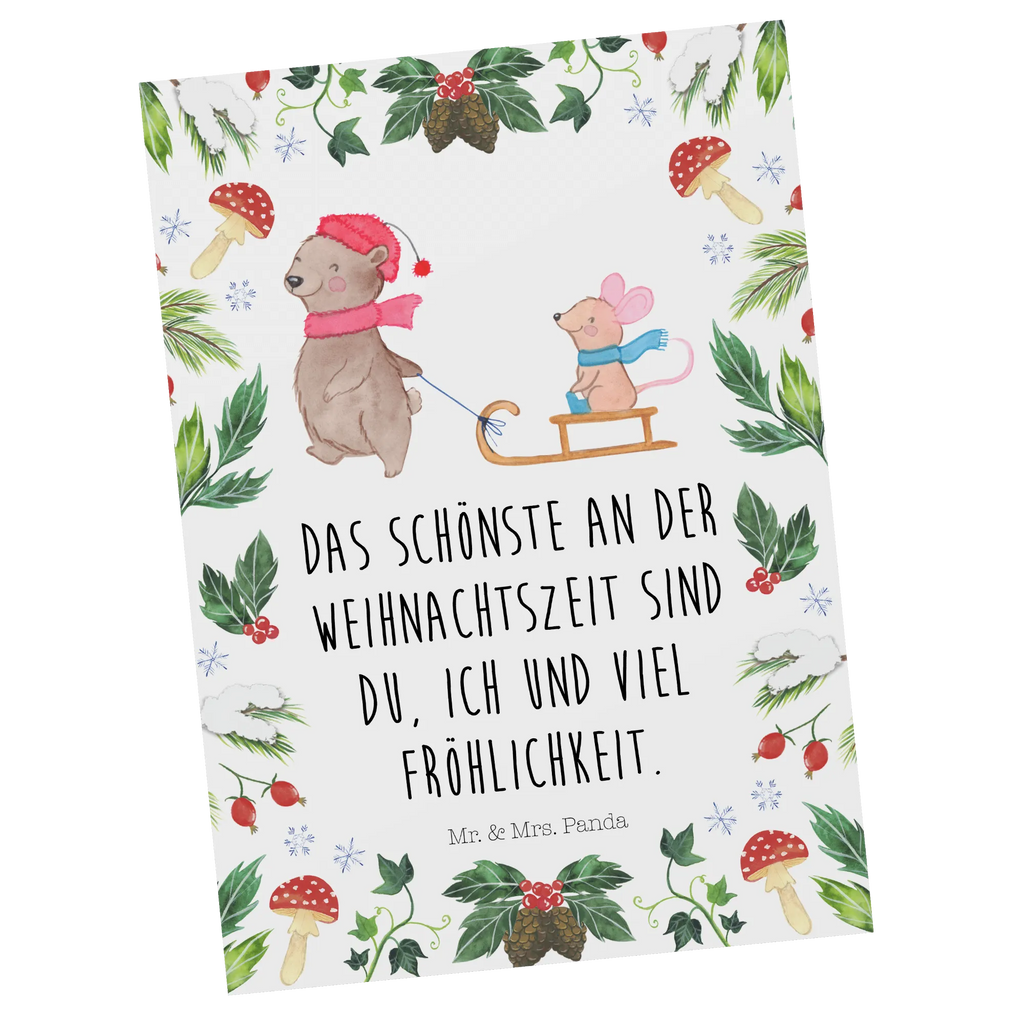 Postkarte Bär Maus Schlitten Postkarte, Karte, Geschenkkarte, Grußkarte, Einladung, Ansichtskarte, Geburtstagskarte, Einladungskarte, Dankeskarte, Ansichtskarten, Einladung Geburtstag, Einladungskarten Geburtstag, Winter, Weihnachten, Weihnachtsdeko, Nikolaus, Advent, Heiligabend, Wintermotiv