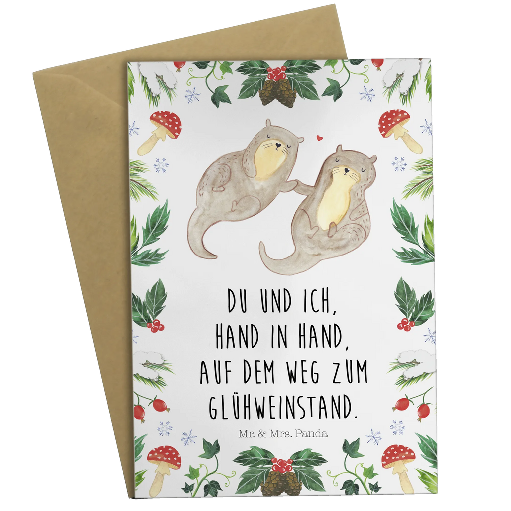 Grußkarte Otter Glühweinstand Grußkarte, Klappkarte, Einladungskarte, Glückwunschkarte, Hochzeitskarte, Geburtstagskarte, Karte, Ansichtskarten, Winter, Weihnachten, Weihnachtsdeko, Nikolaus, Advent, Heiligabend, Wintermotiv